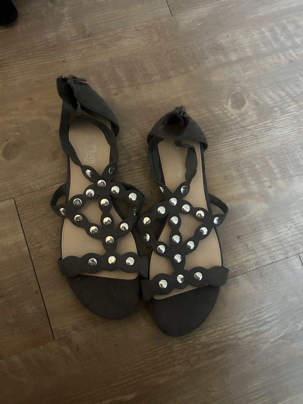 Studded Black Women’s Gladiator Sandals- Size 11